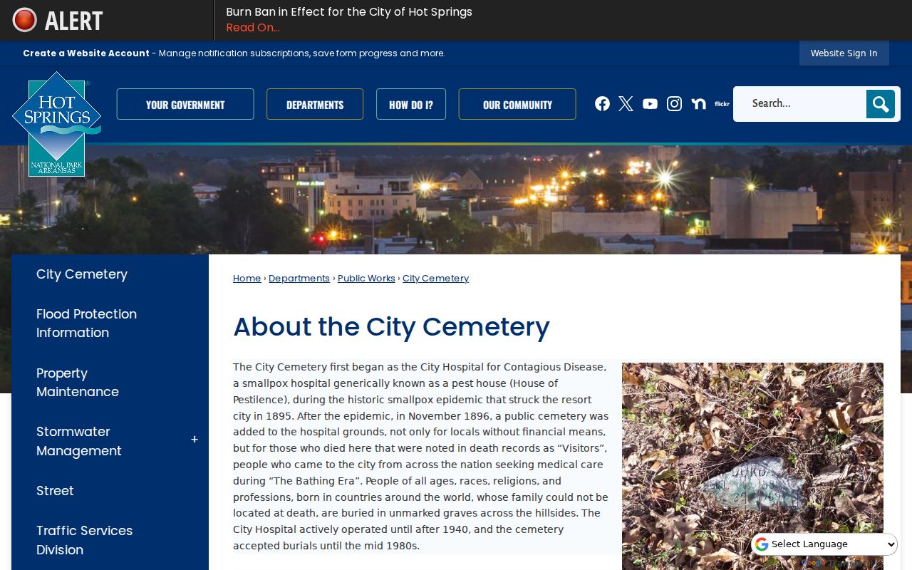 Hot Springs city directory research linked to City Cemetery records