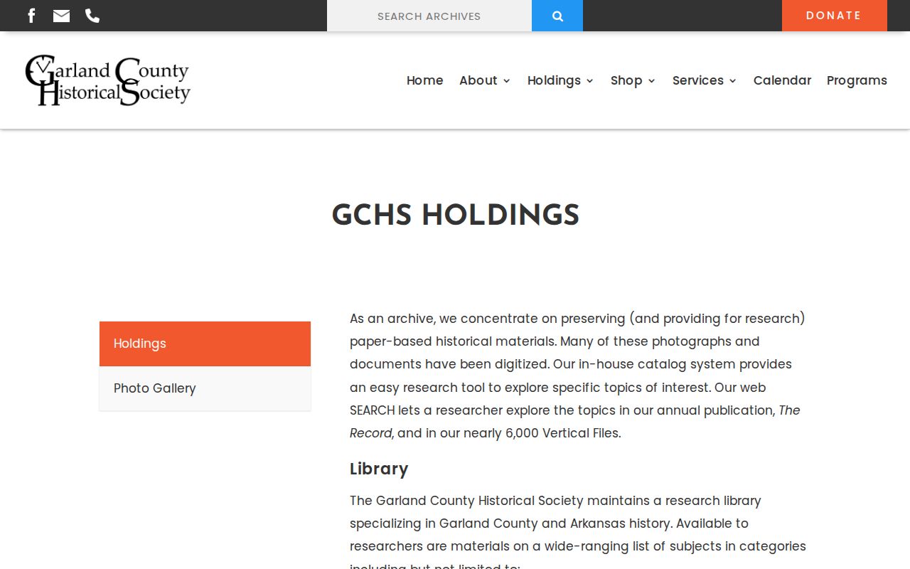 Hot Springs residents directory historical society holdings