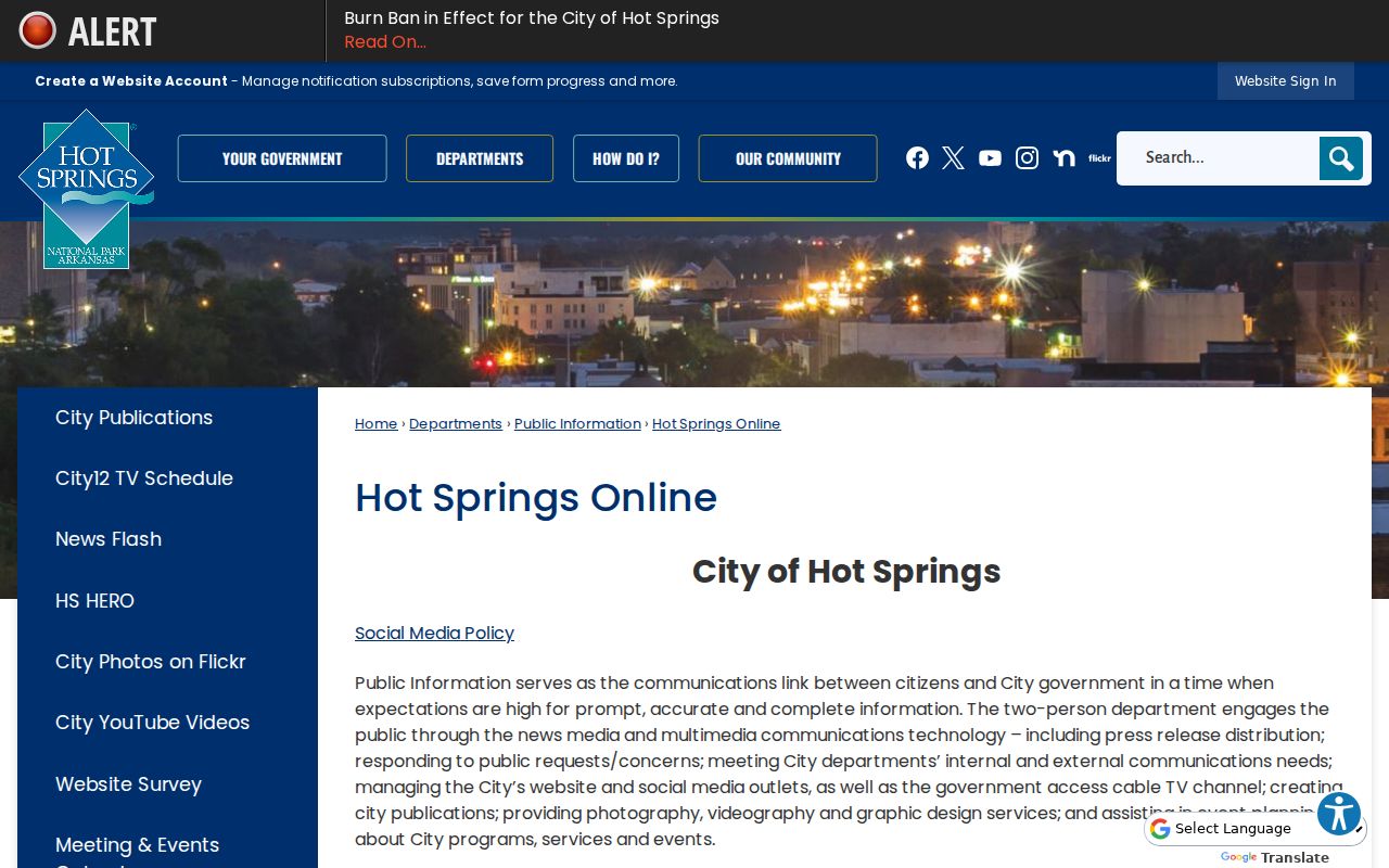 Hot Springs ZIP code directory city online services
